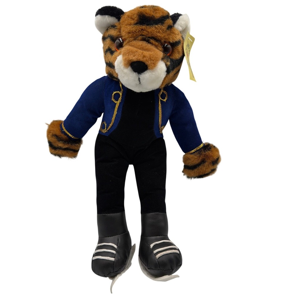 Vintage 1991 Sugar Loaf Olympians Tiger Plush Ice Skater Blue Gold Jacket 12in